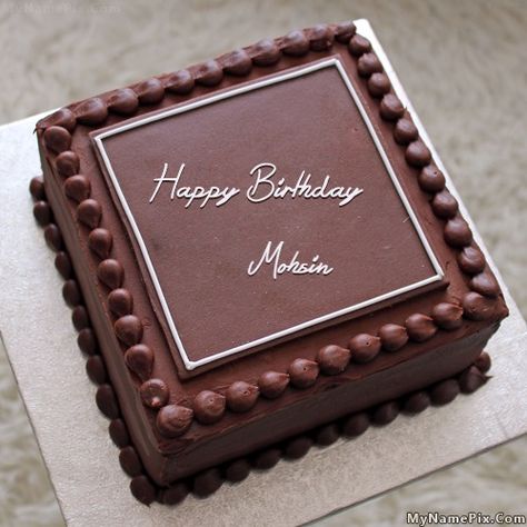 Edit and download Happy Birthday Mohsin with name and photos. Veriety of cool, awesome and unique Happy Birthday Mohsin images to share with friends. Square Birthday Cake, Square Cake Design, Simple Birthday Cake Designs, Birthday Images Hd, Happy Birthday Cake Photo, Chocolate Cake Designs, Happy Birthday Cake Pictures, Birthday Cake With Photo, Birthday Cake Pictures