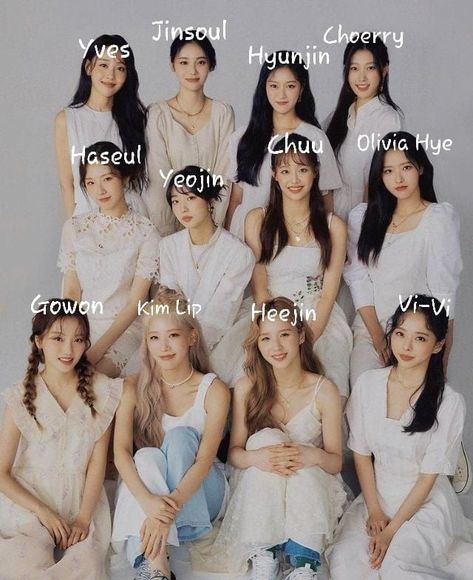 Loona Members Names, Loona Names, Bts Members Names, Student Council Campaign Posters, Kpop Group Names, Girls Group Names, Group Names Ideas, La Girls, Olivia Hye