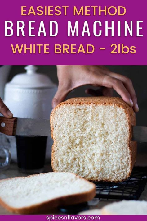 Looking for the best white bread recipe for your bread machine? This simple 2 lb loaf recipe yields soft, fluffy bread perfect for sandwiches. Ideal for beginners, this basic bread machine recipe is easy to follow and results in delicious homemade bread every time. Enjoy the ultimate in homemade comfort with this soft and fluffy white bread! Easy Sandwich Bread Bread Machine, White Westinghouse Bread Machine Recipes, Best Bread Machine White Bread, Best White Bread Machine Recipe, 2 Pound Bread Machine Recipe, Best Bread Machine Recipes White, 2 Lb Bread Machine Recipes, Bread Machine White Bread Recipe, Basic Bread Machine Recipe