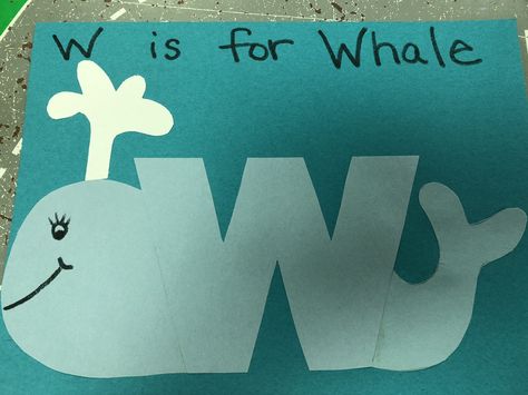 W is for Whale W Is For Whale Craft, Whale Craft Preschool, W Is For, Whale Crafts For Preschool, Letter W Crafts For Preschoolers, W Is For Whale, Letter W Crafts, Whale Craft, Whale Crafts