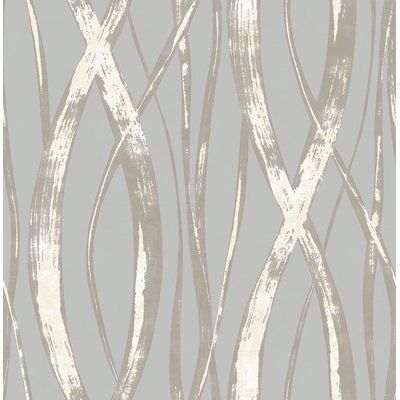 Highland Dunes Randal Transitional Chain 33' L x 20.5" W Wallpaper Roll Color: Gray Silver Wallpaper, Bold Wallpaper, W Wallpaper, Contemporary Wallpaper, Metallic Wallpaper, Damask Wallpaper, Striped Wallpaper, Grey Wallpaper, Room Wallpaper