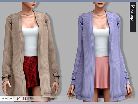 The Sims Resource - Belaloallure_Mina wool top (patreon) Mod Jacket, Sims 4 Game Mods, Boho Dresses Long, Sims 4 Dresses, Sims4 Clothes, Wool Top, Gilet Long, Best Sims, Cc Sims