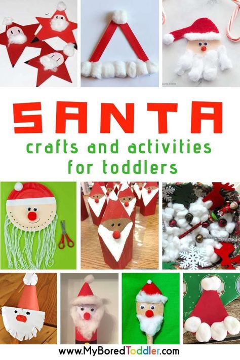 santa crafts and activities for toddlers - Christmas santa craft for toddlers - perfect for chritmas activities for 1 year olds,  2 year olds, 3 year olds or preschoolers. #myboredtoddler #toddlercraft #santacraft #santa #santaactivities #toddlerchristmas #christmascraft #toddleractivity #toddleractivities #toddlerfun Santa Crafts For Toddlers, Toddler Christmas Activities, Santa Hat Crafts, Christmas Countdown Crafts, Craft Toddler, Santa Claus Crafts, Santa Craft, Christmas Activities For Toddlers, Toddler Craft