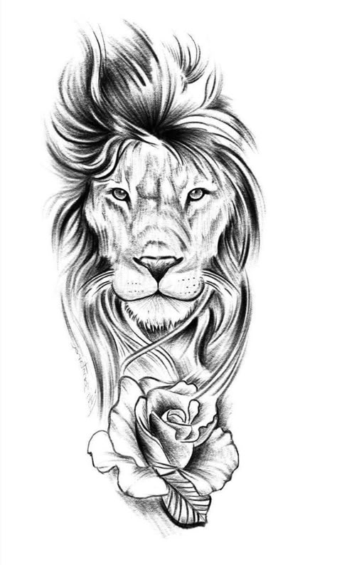 Lion Tattoo Drawing Sketches, Lion Head Tattoo Stencil, Lion Tattoo Drawing, Lion And Rose Tattoo, Female Lion Tattoo, Forearm Cover Up Tattoos, Chest Tattoo Drawings, Lion Tattoo Ideas, Tattoo Homme