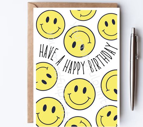 Happy Birthday Smiley Face, Smile Cards Handmade, Birthday Smiley Face, Smiley Face Card, Smiley Face Invitations, Smile Drawing, Happy Birthday Cards Diy, Best Boyfriend Gifts, Emoji Birthday