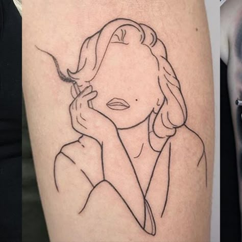 Marilyn Tattoo Ideas, Marylin Monroe Tattoos, Marylin Tattoo, Marilyn Monroe Tattoo Sleeve, Marilyn Monroe Tattoos, Marylin Monroe Tattoo Ideas, Marilyn Monroe Tattoo Ideas, Face Outline Tattoo, Monroe Tattoo