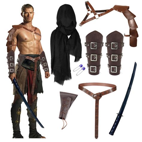 PRICES MAY VARY. [Renaissance Costume Men Set] -- You will get 1x renaissance belt, 1 x medieval cloak with 2 x brooches, 1pcs x knight arm armor, and 1 pair leather punk gothic bracer, 1x sword frog, 1x toy sworrd. Experience the full medieval cosplay ensemble, Achieve authentic renaissance style with ease. Authentic Renaissance Shawl Cape -- Renaissance half shoulder cape scarf, with medieval belt, seemingly simple, but wear very competent and handsome; This Renaissance costume is designed to Fantasy Accessories Male, Viking Costume Diy Mens, Viking Cosplay Men, Viking Costume Men, Vikings Costume, Vikings Costume Diy, Mens Viking Costume, Spartan Costume, Shoulder Scarf