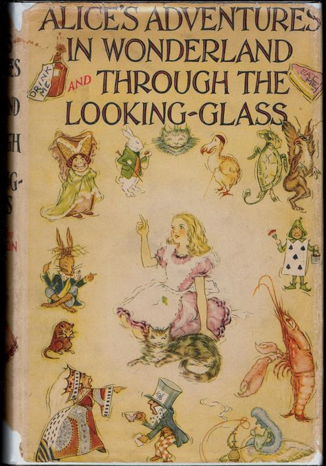 Alice in Wonderland. Year: #1939. Country: #UK. Illustrations: A H Watson. Additional Info: Collins Publishing printed edition. #book #cover #art Alice And The Wonderland, Illustration Art Nouveau, Alice In Wonderland Book, 동화 삽화, Alice Book, Alice Wonderland, Mad Hatters, Vintage Book Covers, Beautiful Book Covers