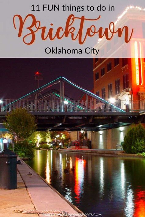 11 FUN Things to Do in Bricktown OKC | Oklahoma City's Entertainment District Oklahoma Bachelorette Party, Oklahoma City Bachelorette Party, What To Do In Oklahoma City, Okc Things To Do, Things To Do In Okc, Bricktown Oklahoma City, Oklahoma City Restaurants, Bricktown Okc, Oklahoma City Things To Do