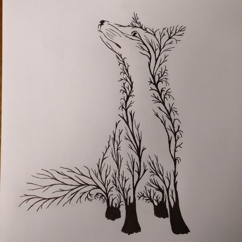 Forest Animal Drawings, Fox Stencil, Animal Line Art, Fox Sketch, Fox Drawing, Desenho Tattoo, Wood Burning Art, Nature Tattoos, Tattoo Design Drawings