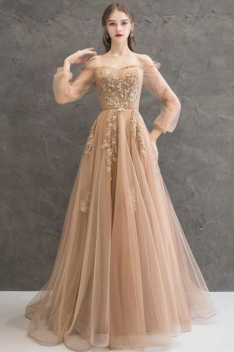 Prom Dress Champagne, Lace Long Prom Dress, Junior Party Dresses, Dress Champagne, 파티 드레스, Tulle Evening Dress, Color Rush, Pink Prom Dresses, Lace Evening Dresses