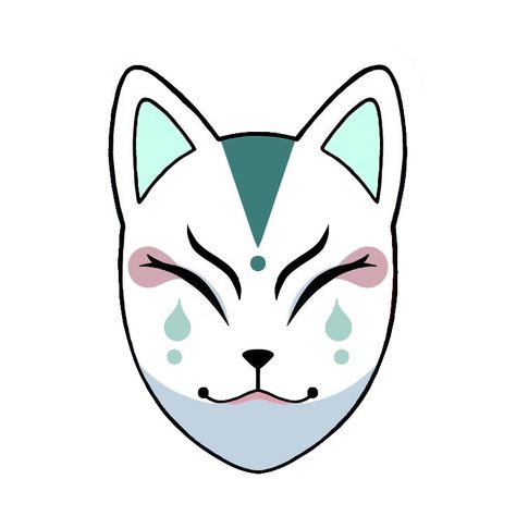 Kiva fox mask Demon Slayer Fox Mask, Base Kny, Fox Family, Kitsune Mask, Mask Pictures, Mask Drawing, Mask Painting, Fox Mask, Mask Girl