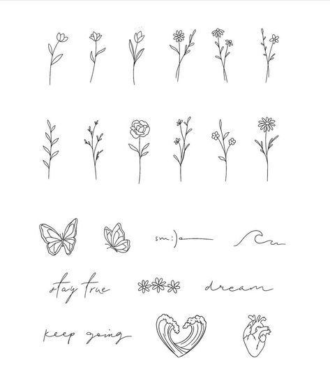 Leap Year Tattoo Ideas, Tiny Tattoo Flash, Flash Designs, Small Girly Tattoos, Muster Tattoos, Small Pretty Tattoos, Petite Tattoos, Hand Tattoos For Women, Tiny Tattoo