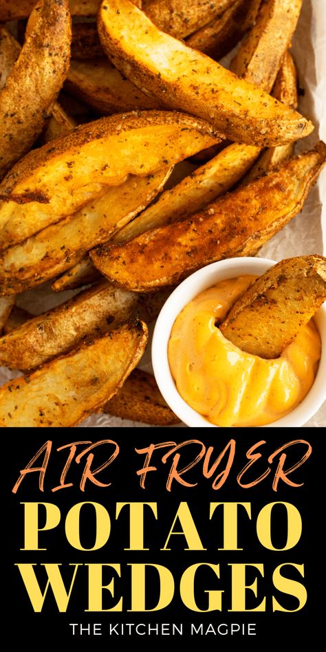 Jo Jos Potatoes, Best Potato Wedges, Air Fryer Potato Wedges, Air Fry Potatoes, Air Fryer Potato, Potato Wedges Recipe, Make From Scratch, Air Fried Food, Pasta Sides