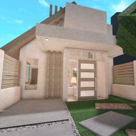 █▓▒▒░░░no gamepass minimalist loft apartment░░░▒▒▓█ Small House Bloxburg Exterior, 5x5 Bloxburg House, Minimalist House Bloxburg, Loft Apartment Exterior, Bloxburg Loft House, Bloxburg Minimalist House, Minimalist Loft Apartment, Modern House Layout, Apartment Bloxburg