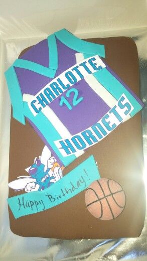 Charlotte Hornets Cake Charlotte Basketball, Sports Cakes, Unique Cupcakes, Basketball Cake, Sport Cakes, Basketball Party, Ball Party, Charlotte Hornets, 7th Birthday