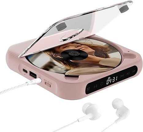 Amazon.com: ZYOKATA Portable CD Player Personal CD Players with Bluetooth for Car, Rechargeable Small CD Player with Headphones, LCD Touch Screen & Anti-Skip/Shockproof (Pink) : Electronics Cd Player Aesthetic, Pink Cd Player, Pink Cd, Personal Cd Player, Kids Toys For Christmas, Portable Cd Player, Brain Dump, Bluetooth Device, Cd Player