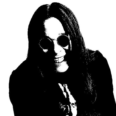 Ozzy Osbourne Silhouette, Ozzy Osbourne Black And White, Ozzy Osbourne Drawing, Ozzy Osbourne Young, Ozzy Tattoo, Ozzy Osbourne Black Sabbath, Silhouette Tattoos, Silhouette Stencil, Ozzy Osbourne