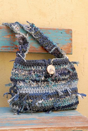 Rag Bag, Crochet Rag Rug, Cotton Purse, Sophie Digard, Rag Rugs, Diy Bags, Crochet Fabric, Freeform Crochet, Clever Crafts