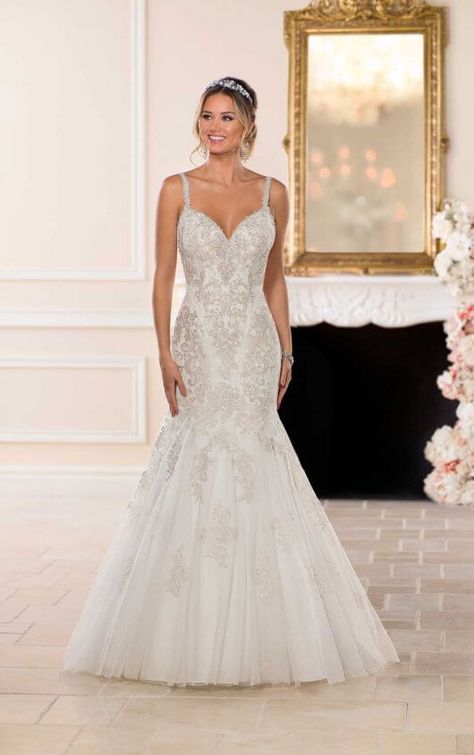 Trumpet Wedding Dress with Decadent Beading | Stella York Wedding Gowns Mermaid Trumpet Wedding Dresses, Wedding Dresses Sweetheart Neckline, Stella York Wedding Dress, Bling Wedding Dress, Sparkly Wedding Dress, Entertainment Ideas, Trumpet Wedding Dress, Trendy Wedding Dresses, Stella York