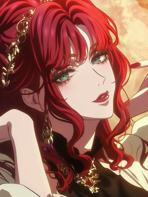 Crimson Hair Aesthetic, Red Hair Manhwa Girl, Anime Oc Red Hair, Red Haired Anime Woman, Red Hair Female Oc, Anime Oc Female Red Hair, Red Haired Anime Characters, Anime Female Red Hair, Red Haired Character Design