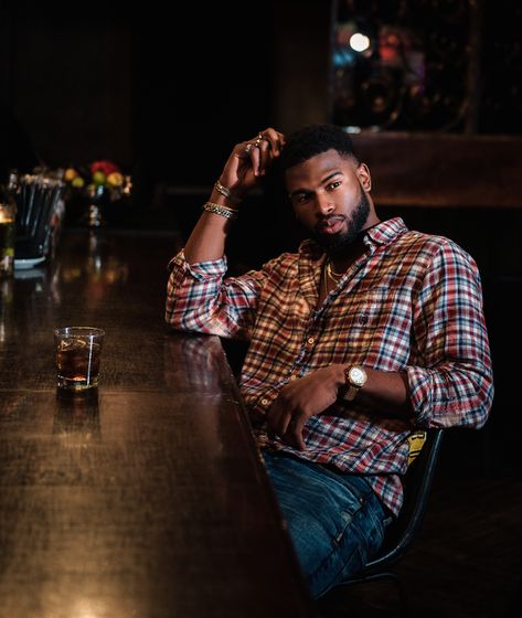 Broderick Hunter Won't Settle for Just 'Sexy' Anymore - PAPERMAG Broderick Hunter, Handsome Bearded Men, Dark Skin Men, Black Men Fashion Casual, Black Men Fashion Swag, Black Men Street Fashion, Black Men Hairstyles, Men Street Fashion, Best Mens Fashion