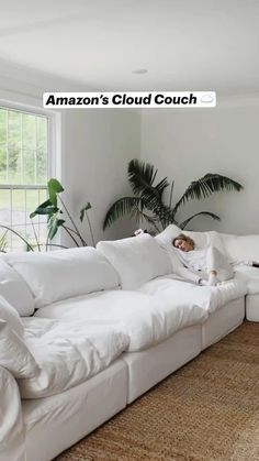 This cloud couch is a must have and amazon has THE dupe. Comfy, cozy, and looks aesthetic in your living room #livingroomfurniture #livingroomdecorideas #interiordesignideas #interiorinspiration #livingroomdecorcozy #couch #couchstyle #interiorinspiration #cloudcouch Cloud Couch Aesthetic, Diy Cloud Couch, Cloud Couch Living Room, Looks Aesthetic, Cloud Couch, Couch Styling, Modular Sofa Design, Council House, Diy Clouds