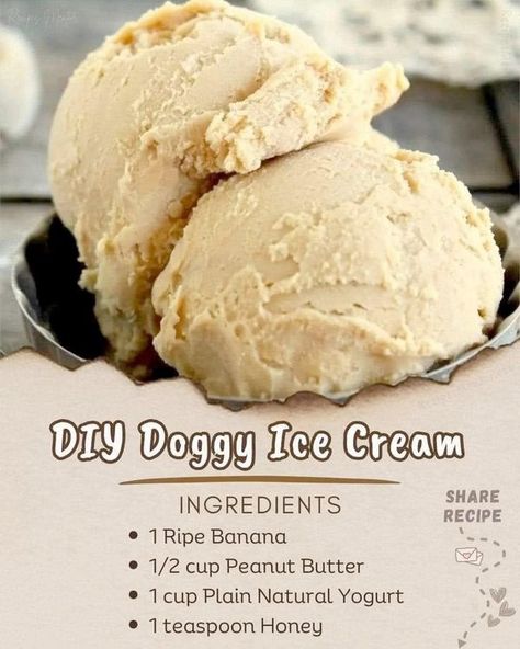 Vicky Kauffman Dog Ice Cream Recipe, Puppy Ice Cream, Easy Dog Treat Recipes, Dog Biscuit Recipes, Dog Ice Cream, Easy Dog Treats, Healthy Dog Treats Homemade, Dog Treats Homemade Recipes, Puppy Treats