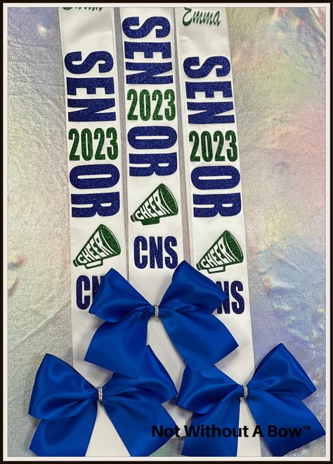 Senior Night Sash, Cheer Senior Night, Cheer Sash, Senior Sash, Cheer Megaphone, Senior Night, Colour List, Ribbon Colors, Etsy Shipping