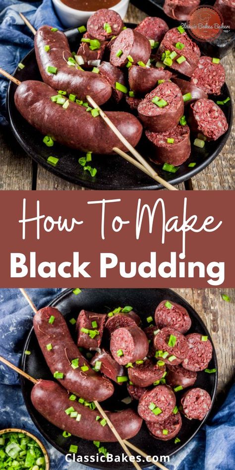 Black Pudding Recipe, Pudding Homemade, Trinidad Recipes, Blood Sausage, Irish Cuisine, Trini Food, Black Pudding, Scottish Recipes, Black Garlic