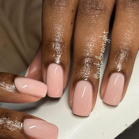 Shauna - NailsDoneWright ®️ on Instagram: "Both Hands 💛💫🫶🏽 @the_gelbottle_inc - BIAB - Hema Free Collection Color: Jolie" Flesh Pink Nails, Natural Gel Nails Square, Summer Nail Colours Short Nails, Nude Gel Nails Short, Short Square Biab Nails, Biab Natural Nails, Neutral Winter Nails Gel, Wedding Nails Black Women, Hard Gel Overlay On Natural Nails