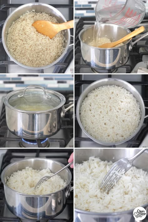 How To Cook Long Grain White Rice - Olga's Flavor Factory Long Grain White Rice Stove Top, Different Ways To Make White Rice, Making White Rice, Toasted Rice, Sticky White Rice On The Stove, Cooking Long Grain Rice On Stove, Cook White Rice On Stove, How To Cook Long Grain Rice, Steamed White Rice Stove Top