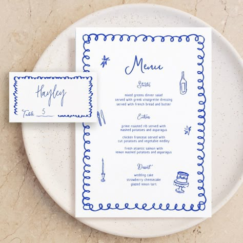 Handwritten French Wedding Table  Cards Flat Menu Elegant Calligraphy Eat and Drink Wedding Menus | Simple Calligraphy Rustic Wedding Menus Wedding Menus, Rustic Wedding Menu, Floral Wedidng Menu, Wedding Table Menu Rustic Wedding Menu, French Blue Wedding, Monogram Napkins, Wedding Table Menus, Monogrammed Napkins, Card Table Wedding, Blue French, Wedding Monogram, French Wedding