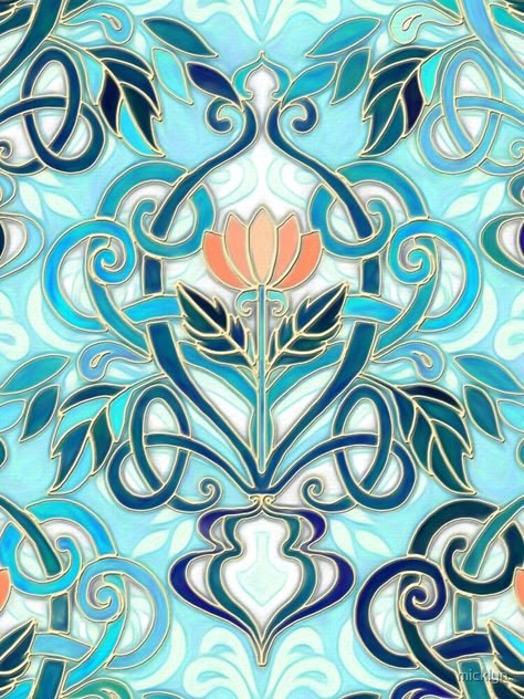 Psychadelic Art Nouveau, Ocean Art Nouveau, Art Neauveau Pattern, Mushroom Art Nouveau, Art Nouveau Clouds, Art Nouveau Color Palette, Art Nouveau Shell, Motif Art Nouveau, Art Nouveau Rose