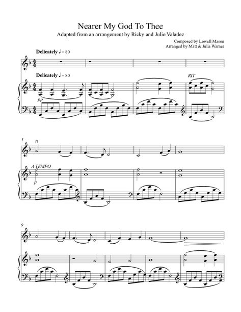 Violin And Piano Duet Sheet Music, Nearer My God To Thee, Piano Duet, Violin Sheet, Violin Sheet Music, Piano Lessons, Piano Sheet, Lesson Ideas, My God