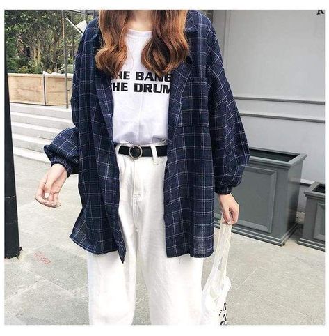 7949e456002b28988d38185bd30e77fddesc53603118ri Long Sleeve Oversized Shirt, E Girl Style, Yellow Plaid Shirt, Y2k Aesthetic Fashion, Plaid Long Sleeve Shirt, 80s And 90s Fashion, Loose Long Sleeve, Long Sleeve Plaid Shirt, Yellow Plaid