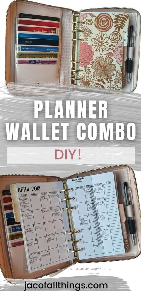 Diy Cash Stuffing Binder, Diy Day Planner, Create A Planner, Binder Wallet, Planner Case, Planner Wallet, Kate Spade Planner, Life Planner Organization, To Do Planner