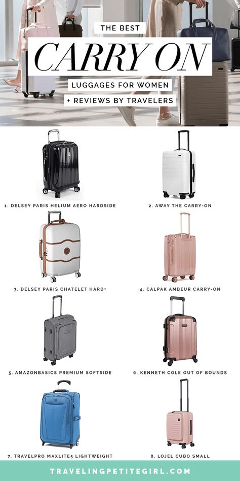 The Best Carry On Luggages for Women + Reviews By Travelers International Carry On Luggage, Calpak Luggage, Luggage Essentials, Best Carry On Bag, Best Travel Luggage, Carryon Luggage, Carryon Bag, Stylish Luggage, Cute Luggage