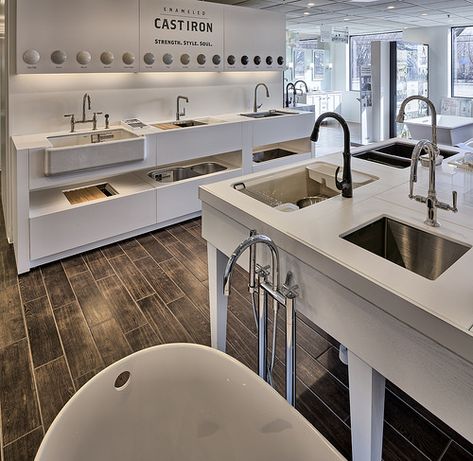 Bathroom Showrooms that You Can Make Stylish and Elegant - Decorifusta Kitchen Showrooms, Bath Showroom, Kitchen And Bath Showroom, Elegant Bath, Green Scenery, Bathroom Showrooms, Kitchen Showroom, Showroom Design, In Bathroom