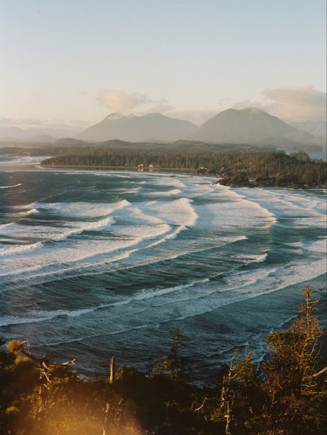 Beach views from a lookout point Life On Film, Tofino British Columbia, Earth Aesthetic, Victoria Vancouver Island, Aesthetic Adventure, Energy Vibration, Tofino Bc, Sailing Trips, Days Gone