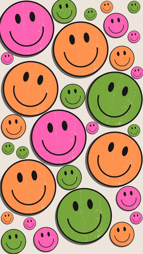 Groovy Wallpaper, Retro Wallpaper Iphone, Notebook Cover Design, Colorful Aesthetic, Retro Groovy, Beautiful Wallpapers Backgrounds, Smiley Faces, Phone Background, Cute Patterns Wallpaper