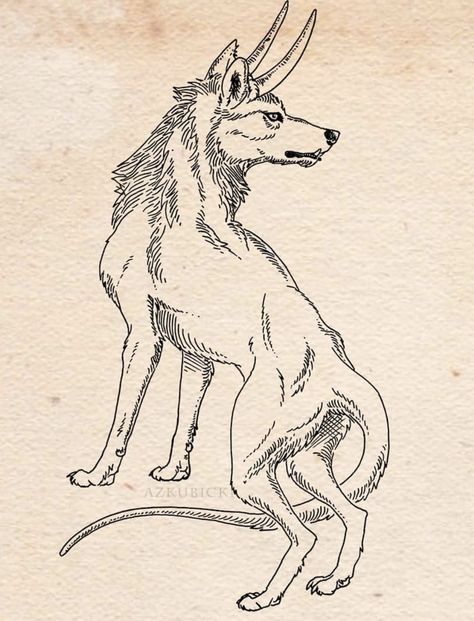 The Ozark Howler drawn as a wolf with horns Wolf With Horns, Horned Wolf, Ozark Howler, Legend Born, American Mythology, Indigenous Americans, Strange And Unusual, Antique Collectors, A Wolf