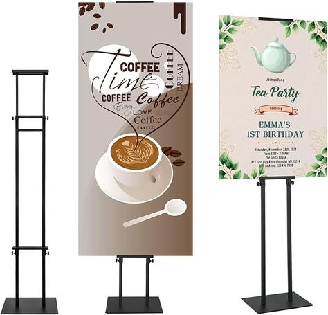 Amazon.com: ZEGNEER Black Pedestal Poster Stand for Display, Adjustable Height Up to 80 Inchs, Heavy Duty Double Sided Sign Holder for Board & Foam : Office Products Party Decorating Business, Wedding Vendors Booth, Game Convention, Tradeshow Booth Display, Decorating Business, School Supply Store, Store Sign, Board Stand, Kiosk Design