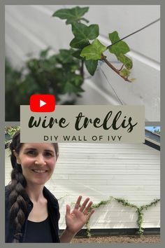 Wire For Climbing Plants, Ivy Trellis Wall, Wire Trellis Diy, Trellis Ideas Diy Climbing Vines, Berry Trellis, Outdoor Trellis Ideas, Ivy Trellis, Trellis Diy, Climbing Ivy