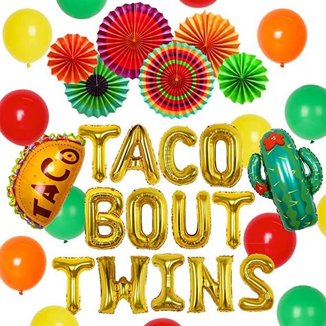 Taco Party Decorations, Mexican Banner, Twin Baby Shower Decorations, Taco Bout A Party, Mexican Fiesta Decorations, Cactus Balloon, Fiesta Party Supplies, Mexican Party Decorations, Fiesta Party Decorations