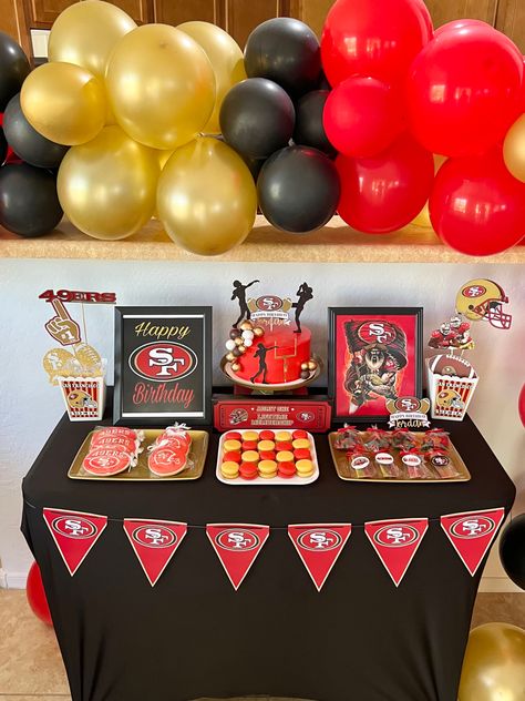 49er Themed Birthday Party, 49ers Birthday Party Decorations, 49er Party Ideas, 49er Birthday Party Ideas, Rob 49, 49er Party, 49ers Birthday Party, 49ers Birthday, 49ers Party