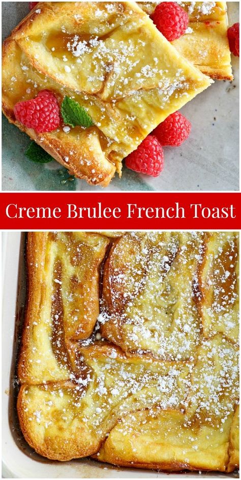 Creme Brulee French Toast recipe from RecipeGirl.com #creme #brulee #cremebrulee #french #toast #frenchtoast #recipe #overnight #RecipeGirl French Toast Creme Brulee, Breakfast Recipes French Toast, Recipes French Toast, French Creme, Brulee French Toast, Overnight French Toast Recipe, Creme Brulee French Toast, Recipes French, Brulee Recipe