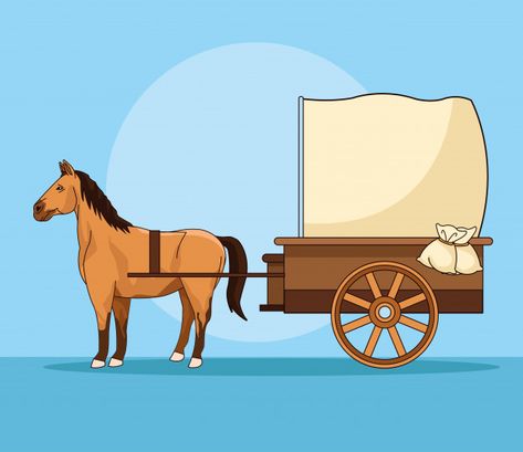 Horse with antique carriage vehicle Prem... | Premium Vector #Freepik #vector #travel Baby Food Schedule, Free Cartoon Characters, Horse Cart, Retro Logo Design, Chinese New Year Design, Wild West Cowboys, Horse Illustration, Horse Carriage, Free Cartoons