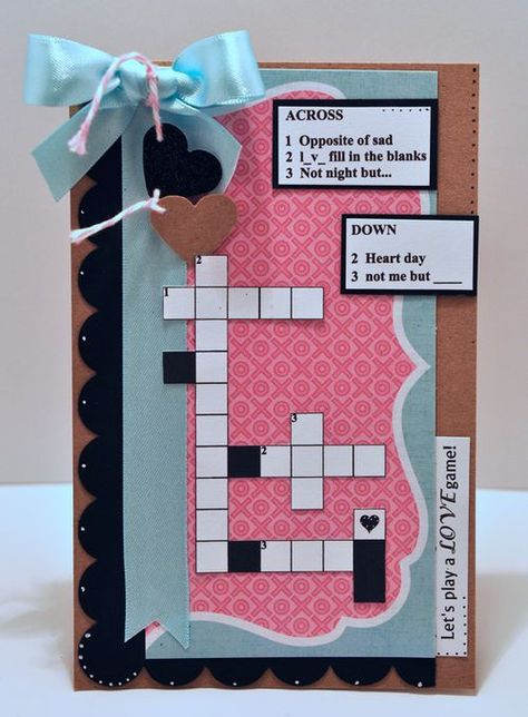 Lets play a love game  USED THE Valentine's Day crossword puzzle set Printable Stamps, Paper Games, 4 Images, Homemade Valentines, By Regina, Anniversary Ideas, Puzzle Set, Love Games, Paper Crafts Origami