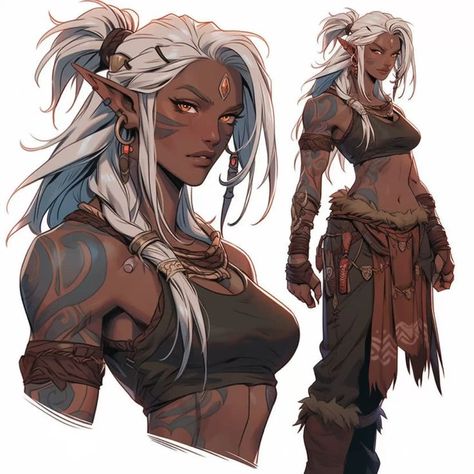 Barbarian Woman, Fantasy Elements, Dnd Elves, Elf Characters, Female Elf, Strong Female Characters, Dnd Maps, Dnd Art, Dark Elf